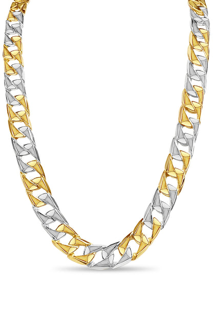 Handmade Solid Gold Curb Necklace , 14mm