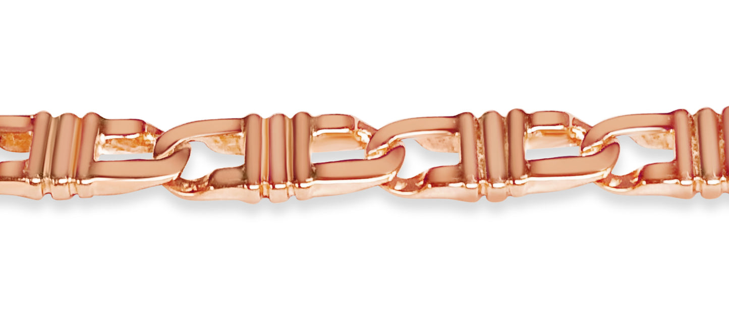 Handmade Solid Gold Flat Bracelet , 7mm