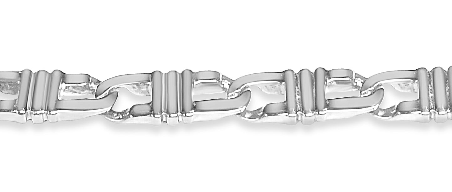 Handmade Solid Gold Flat Bracelet , 7mm