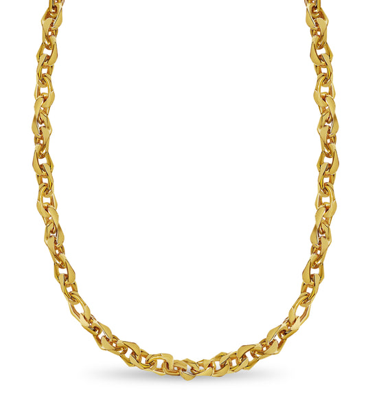 Handmade Solid Gold Fancy Rolo Necklace , 10mm