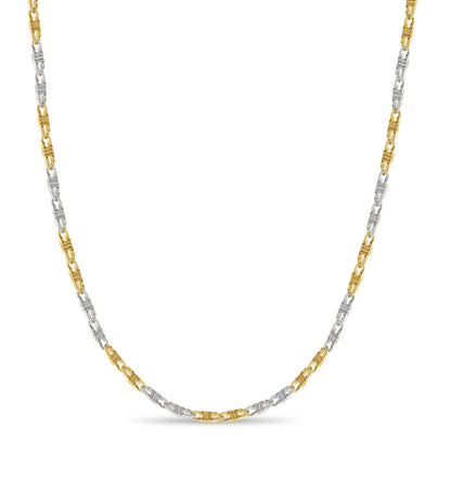 Handmade Solid Gold Flat Necklace , 7mm