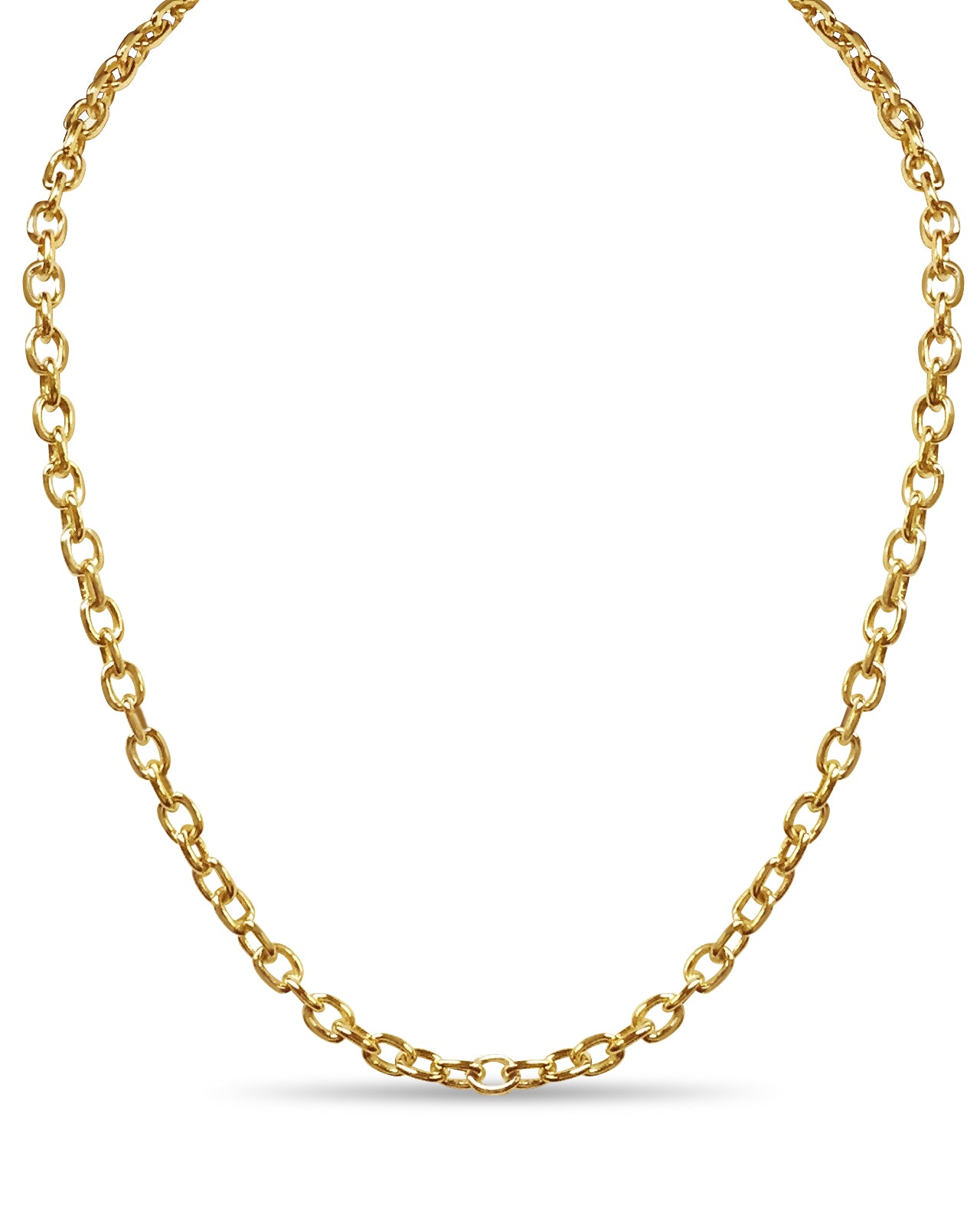 Handmade Solid Gold Fancy Rolo Necklace , 5mm