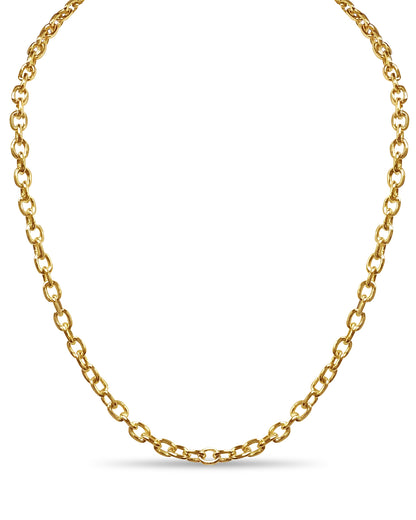 Handmade Solid Gold Fancy Rolo Necklace , 5mm