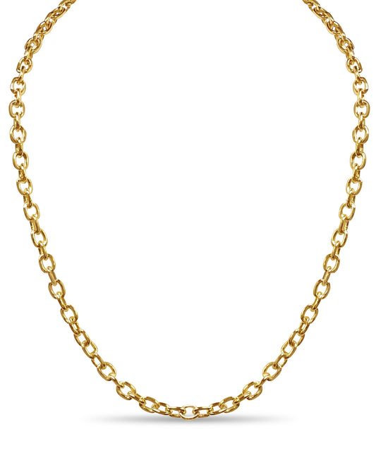 Handmade Solid Gold Fancy Rolo Necklace , 5mm
