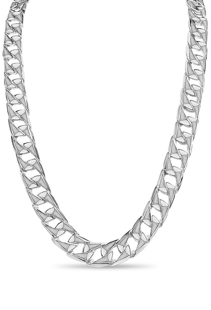 Handmade Solid Gold Curb Necklace , 14mm