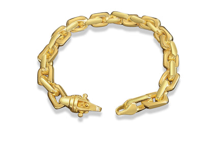 Handmade Solid Gold Fancy Rolo Bracelet , 8mm