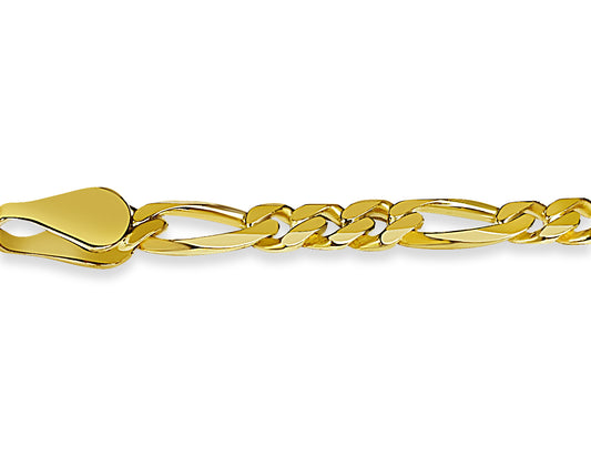 Handmade Solid Gold Figaro Bracelet , 5mm