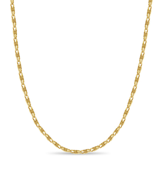 Handmade Solid Gold Flat Necklace , 7mm