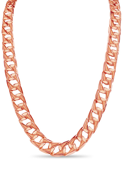 Handmade Solid Gold Curb Necklace , 14mm