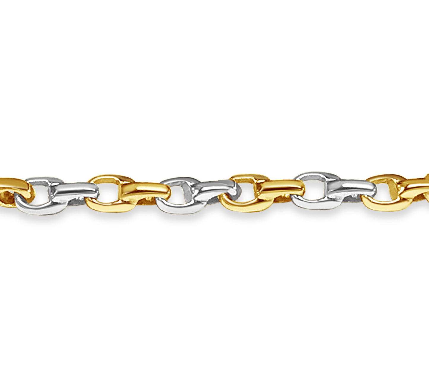 Handmade Solid Gold Fancy Rolo Bracelet , 6mm