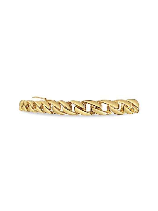Handmade Solid Gold Curb Bracelet , 7mm