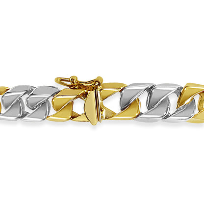 Handmade Solid Gold Curb Bracelet , 9mm