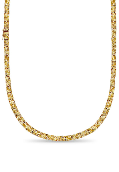 Handmade Solid Gold Nugget Necklace , 7mm