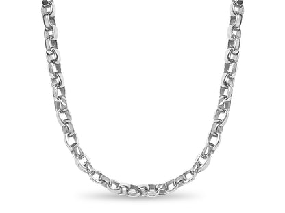 Handmade Solid Gold Oval Rolo Necklace , 6mm