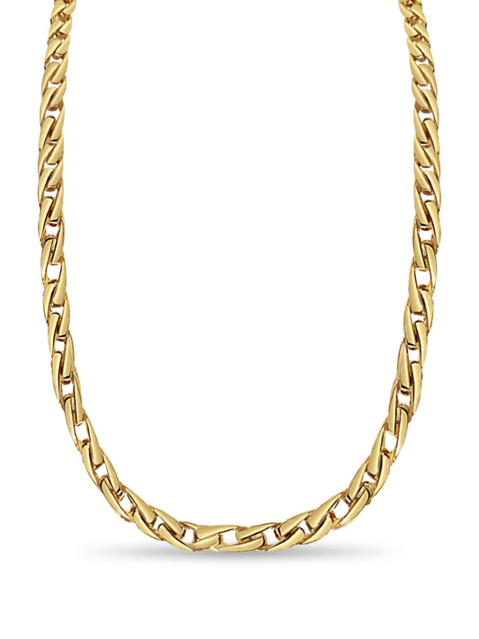 Handmade Solid Gold Curb Necklace , 7mm