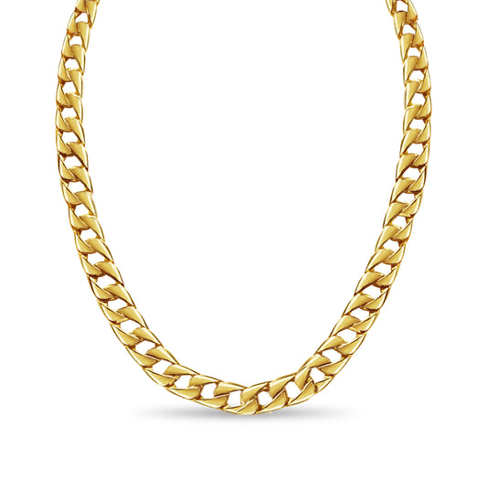 Handmade Solid Gold Curb Necklace , 9mm