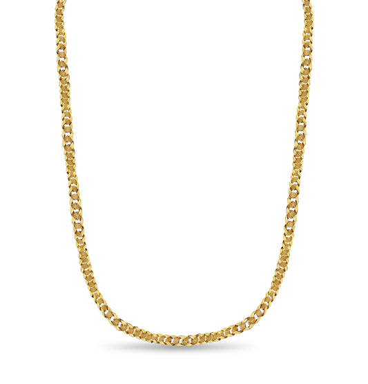 Handmade Solid Gold Curb Necklace , 15mm
