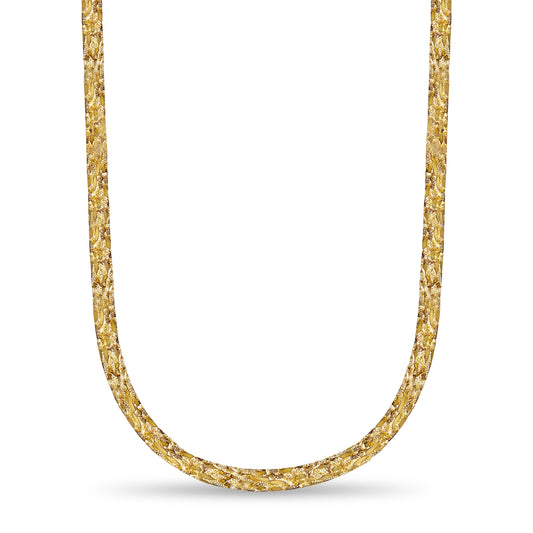 Handmade Solid Gold Nugget Necklace , 17mm
