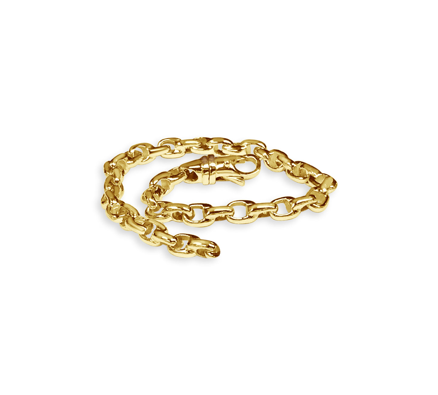 Handmade Solid Gold Fancy Rolo Bracelet , 6mm
