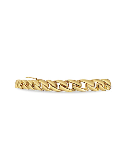 Handmade Solid Gold Curb Bracelet , 7mm