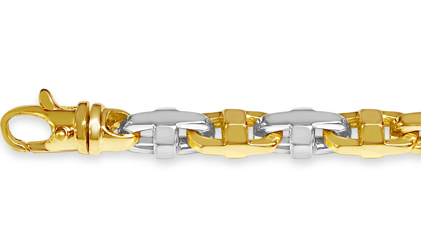 Handmade Solid Gold Anchor Mariner Bracelet , 9mm