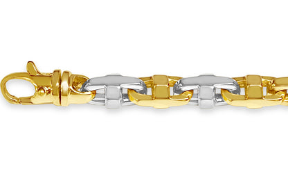 Handmade Solid Gold Anchor Mariner Bracelet , 9mm
