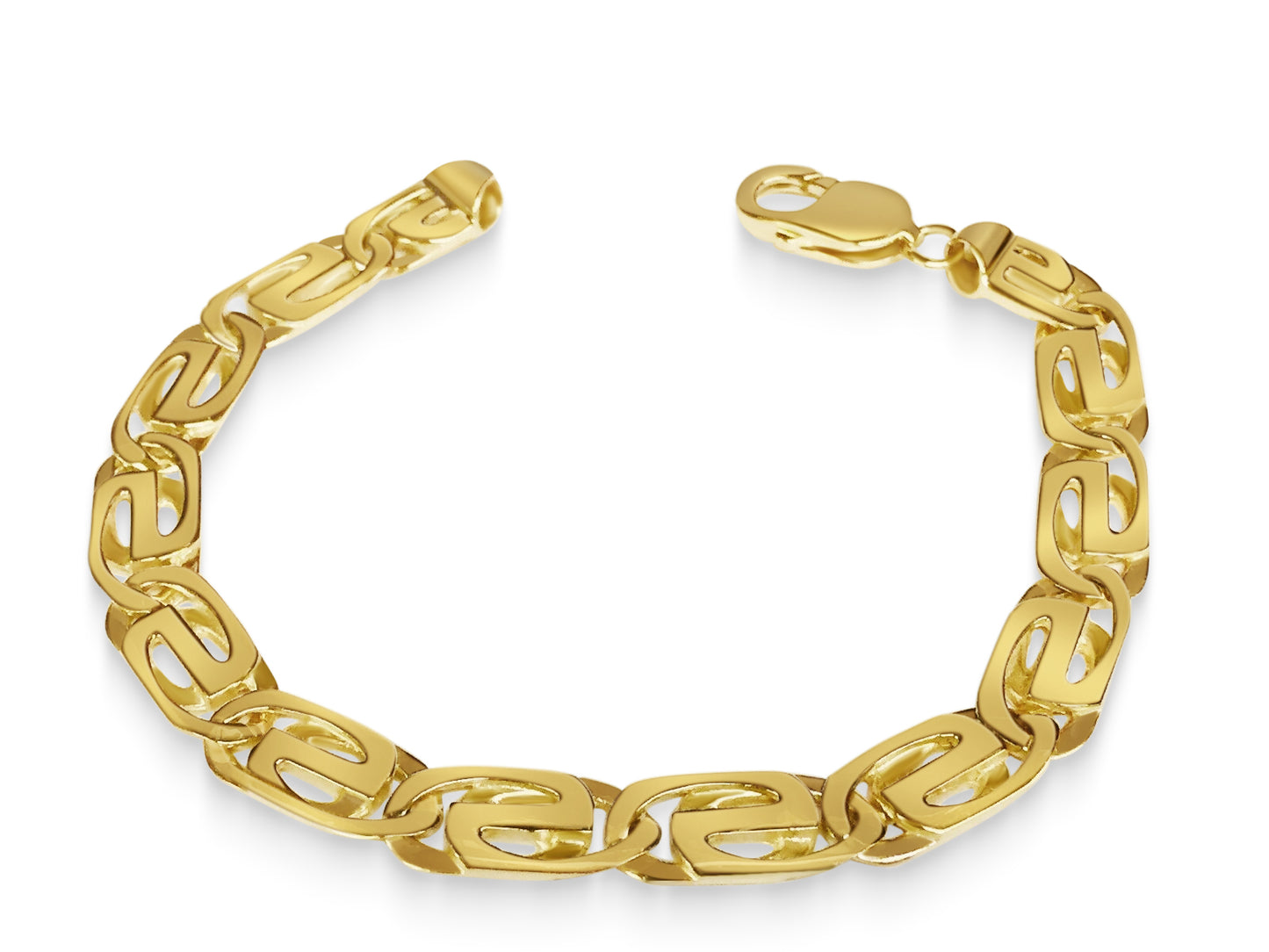 Handmade Solid Gold Tiger Eye Bracelet , 9mm