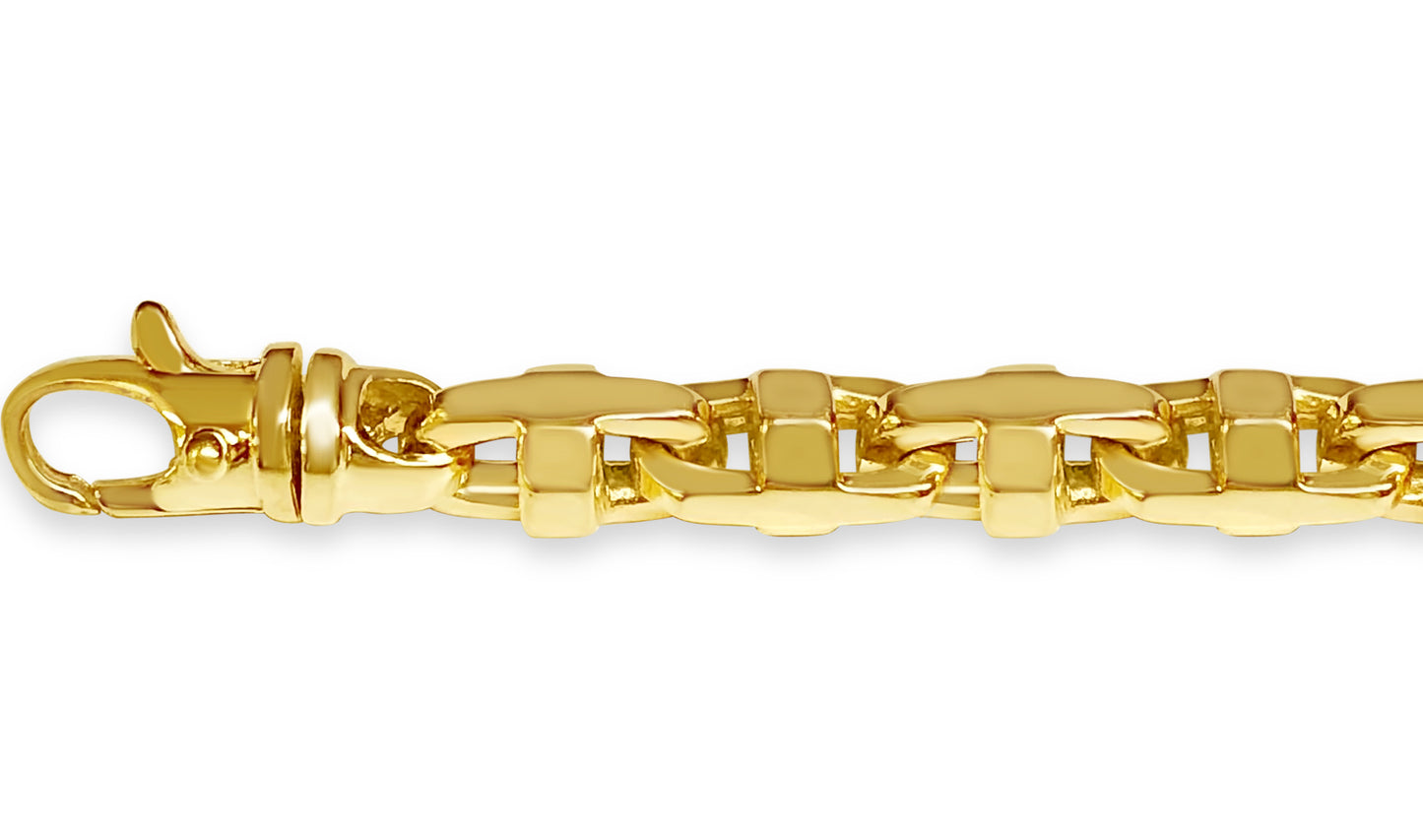 Handmade Solid Gold Anchor Mariner Necklace , 9mm