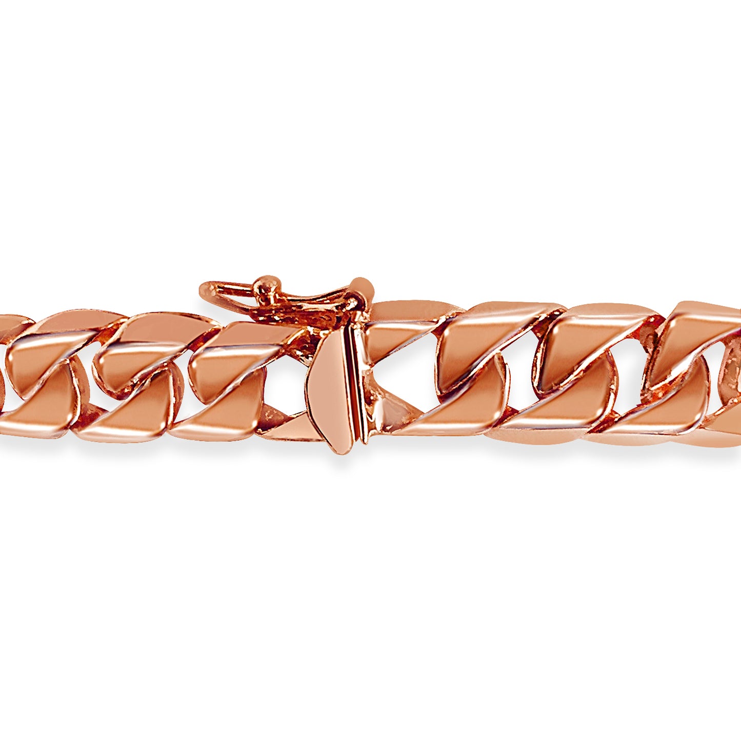Handmade Solid Gold Curb Bracelet , 9mm