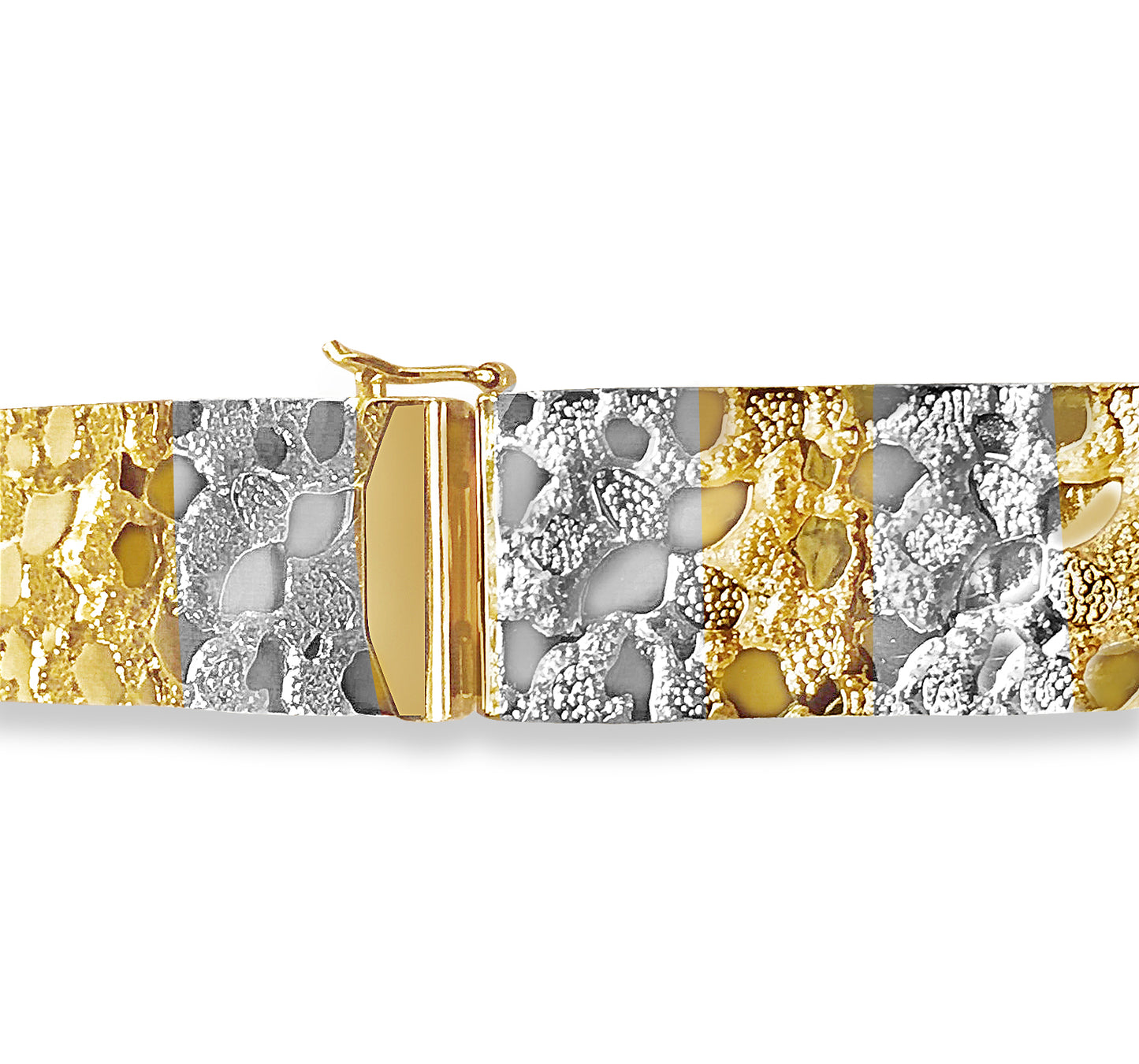 Handmade Solid Gold Nugget Bracelet , 17mm