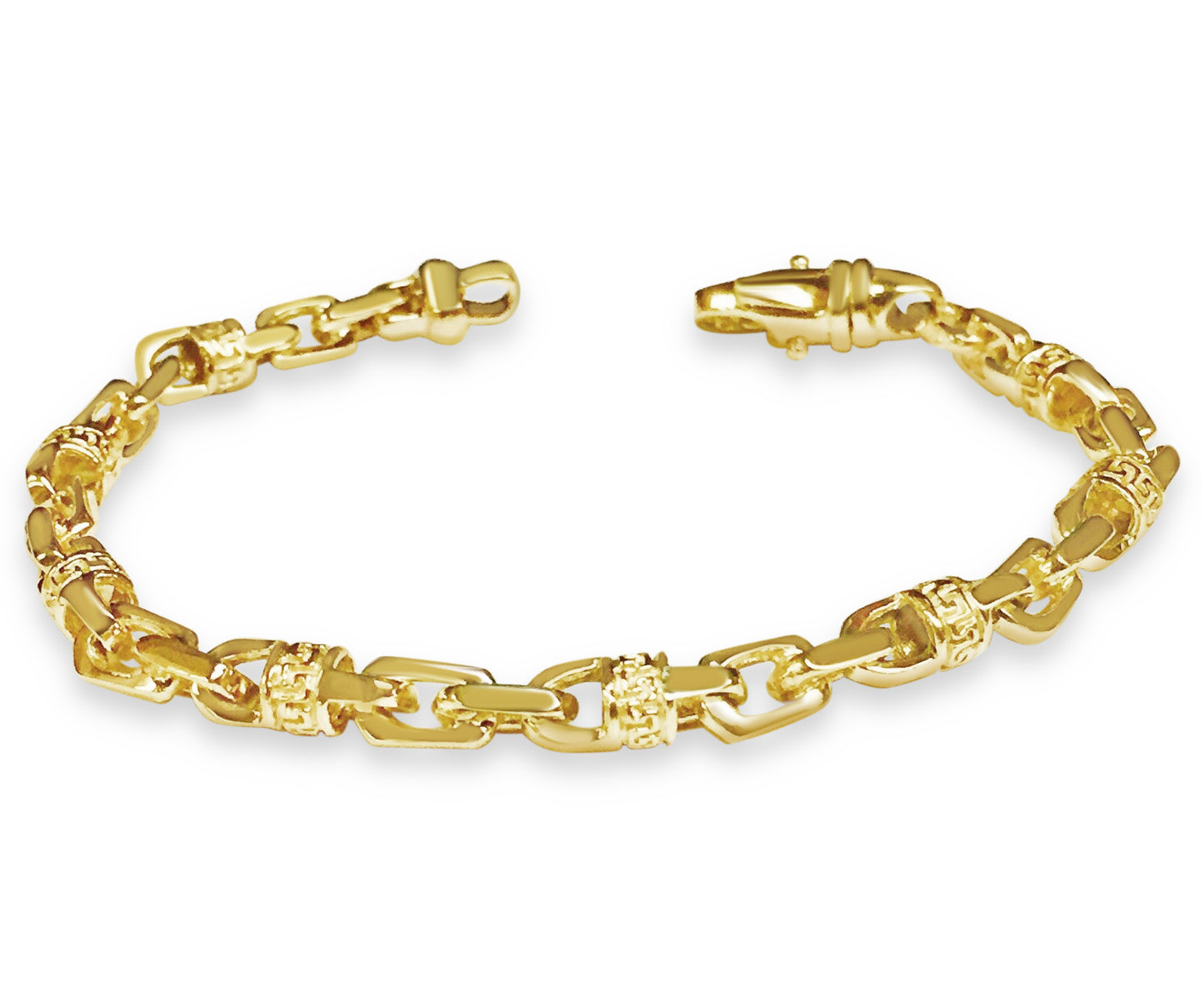 Handmade Solid Gold Fancy Greek Bracelet , 6mm