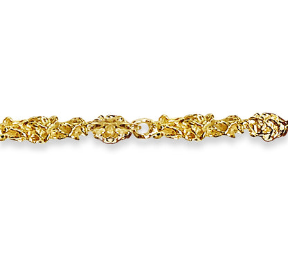 Handmade Solid Gold Nugget Bracelet , 5mm