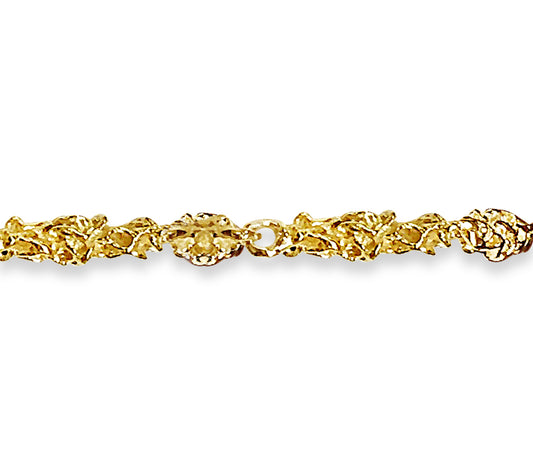Handmade Solid Gold Nugget Bracelet , 5mm