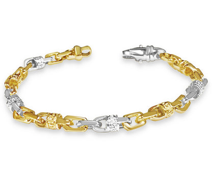 Handmade Solid Gold Fancy Greek Bracelet , 6mm