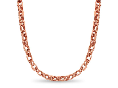 Handmade Solid Gold Oval Rolo Necklace , 6mm