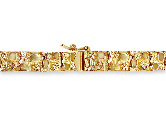 Handmade Solid Gold Nugget Bracelet , 7mm