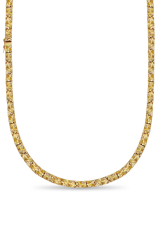 Handmade Solid Gold Nugget Necklace , 7mm