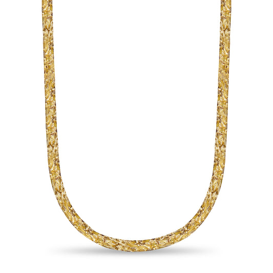 Handmade Solid Gold Nugget Necklace , 17mm