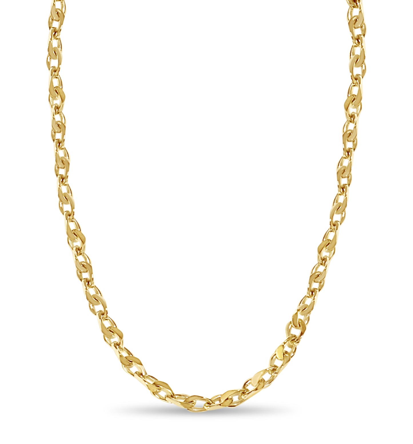 Handmade Solid Gold Anchor Mariner Necklace , 7mm