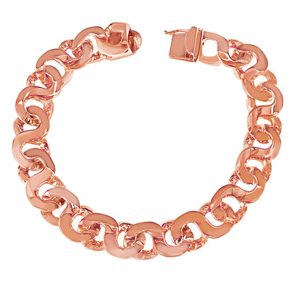 Handmade Solid Gold Flat Bracelet , 12mm