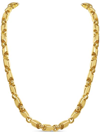 Handmade Solid Gold Fancy Tube Necklace , 8mm