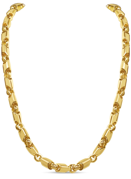 Handmade Solid Gold Fancy Tube Necklace , 8mm