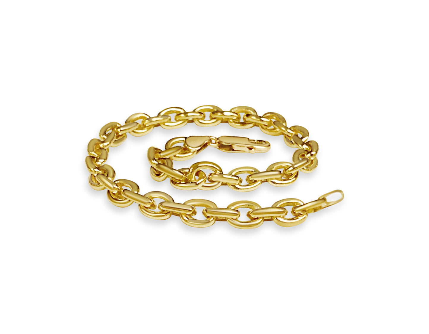 Handmade Solid Gold Fancy Rolo Bracelet , 7mm