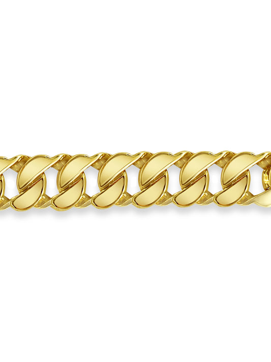 Handmade Solid Gold Curb Bracelet , 20mm