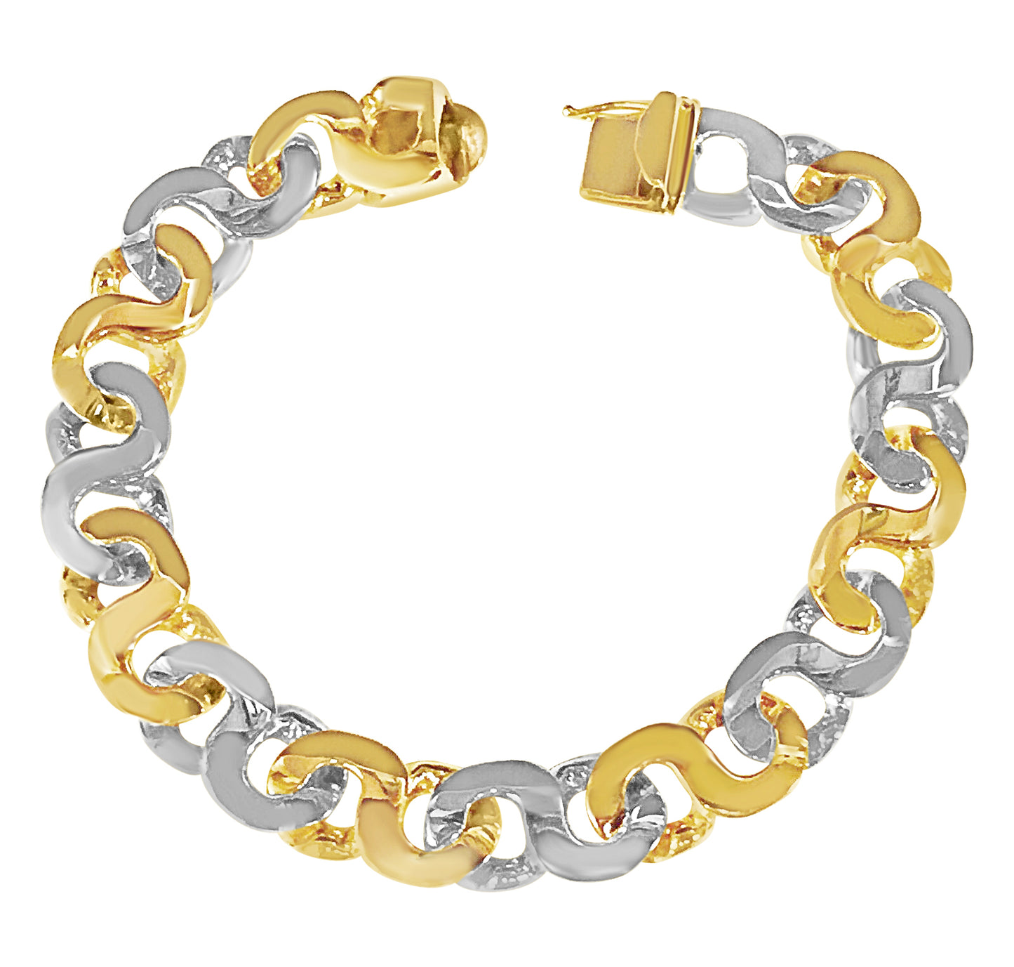 Handmade Solid Gold Flat Bracelet , 12mm
