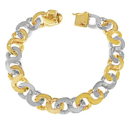 Handmade Solid Gold Flat Bracelet , 12mm