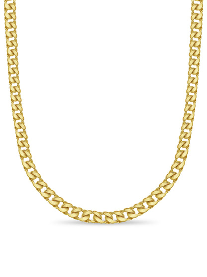 Handmade Solid Gold Curb Necklace , 20mm