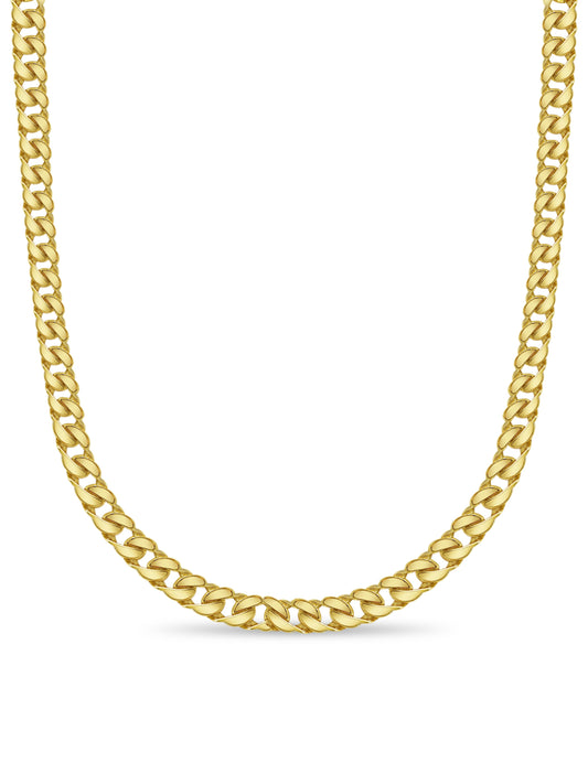 Handmade Solid Gold Curb Necklace , 20mm