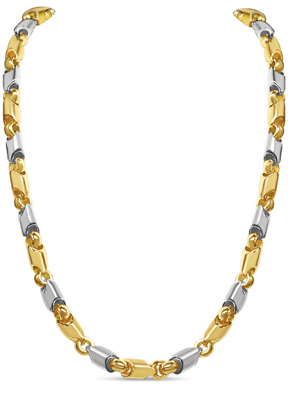 Handmade Solid Gold Fancy Tube Necklace , 8mm