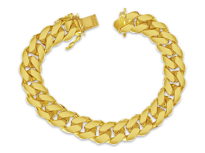 Handmade Solid Gold Miami Cuban Bracelet , 12mm